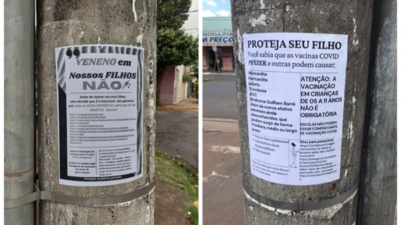 Especialistas desmentem cartazes com fakes sobre vacinação infantil contra Covid